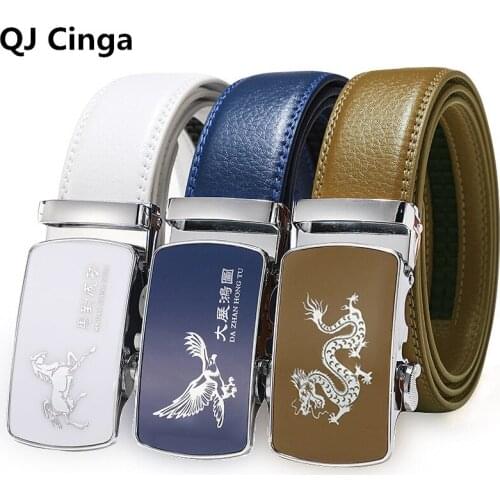 White Blue Brown Belt Automatic Belts Buckle for Men Is A Fashion Trend for Both Men and Women 100cm-125cm Cinturon