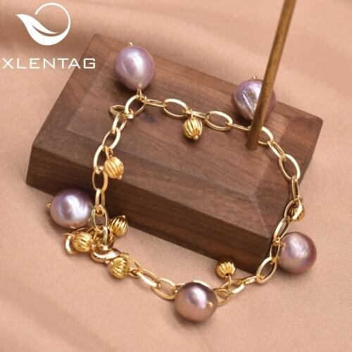 Xlentag Natural Colorful Freshwater Pearls Bracelets Accesories For Women Jewelry Braclets For Women Retro Jewelry GB0951A