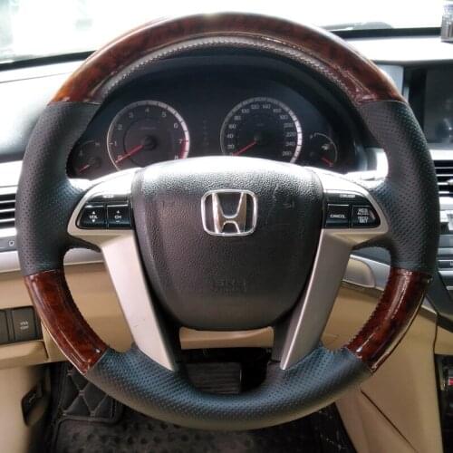 For Honda Accord elysion Odyssey DIY imitation peach grain leather interior special steering wheel cover car accessories