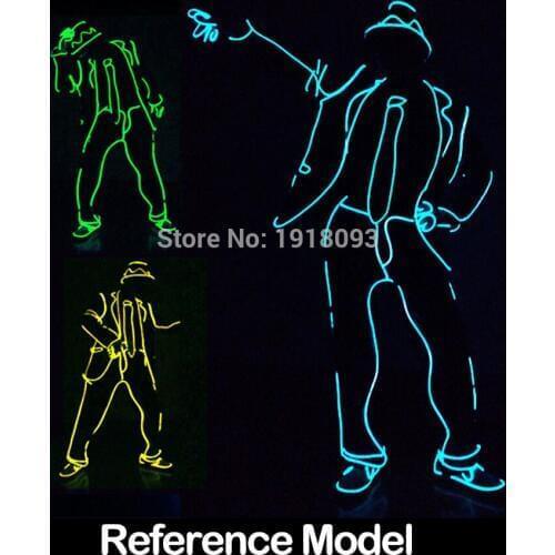 EL Costumes Glowing Products 10Colors Available Cool Fashion EL Wire LED Strip Clothing DIY Cold Strip Dance Glow Party Decor