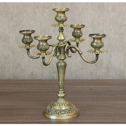 European style 5-branch fashion gold metal candelabra candelabrum candle holder candlesticks for wedding home decoration 2028B