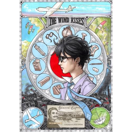 Studio Ghibli The Wind Rises Art print Silk poster Home Wall Decor