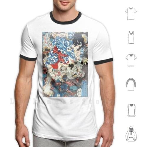 Japanese Ukiyo-E Art Print Utagawa Kuniyoshi T Shirt Print 100% Cotton New Cool Tee Japanese Ukiyo E Utagawa Kuniyoshi