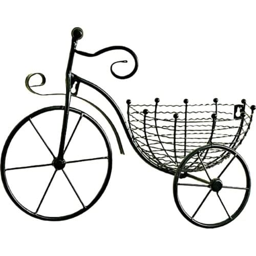 Hot Sale Wrought Iron Bicycle Wall Hanging Flower Basket Suspension Flower Arrangement Container Home Decor Art Decoration