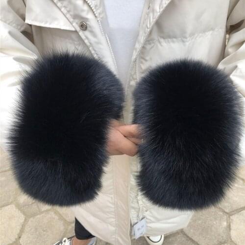 Custom madeHigh Quality Fox fur Cuffs Hot Sale Wrist Warmer Genuine Fox Fur Cuff Arm Warmer Lady Bracelet Real Fur Wristband Glo