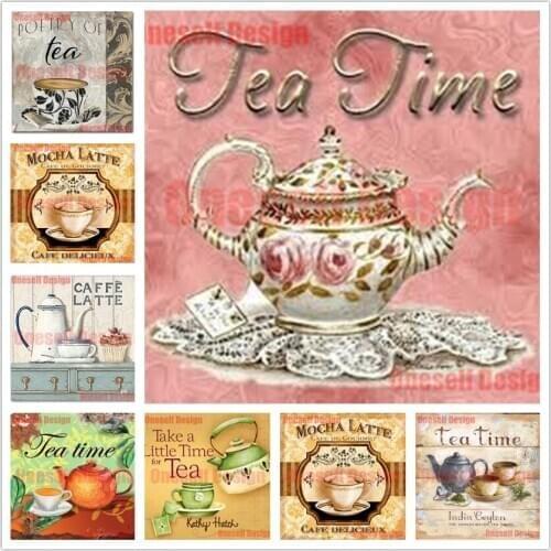 Rest time drink tea diamond painting full square 5d diamond embroidery full love 5d diamond mosaic sale livingtoom wall sticker