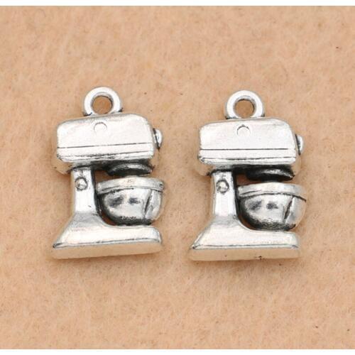 KJjewel Antique Silver Plated Cake Machine Charm Pendant fit Bracelet Jewelry DIY Making Accessories 11x15mm 10pcs/lot