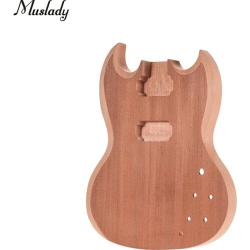 Muslady Guitar Body Unfinished Mahogany Wood Blank Guitar Barrel for SG Style Electric Guitars DIY Parts Guitar Accessories