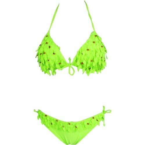 Sexy Green Tree leaf Stickers bikini SWIMSUIT SWIMWEAR size S M L XL