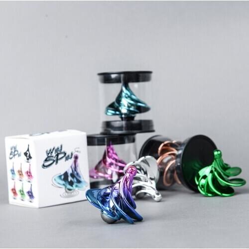 Top Colorful MetaL Wind Spinning Desktop Pneumatic Gyro Decompression Toy Gyro Colorful Wind Blowing Gyro Pneumatic Spinning