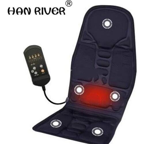 Heated Back Massage Seat Topper Car Home Office Seat Massager Heat Vibrate Cushion Back Neck Massage Massage Relaxation
