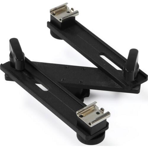 Multiple Angle Dual Hot Shoe Holder for Speedlite DSLR Camera Flash Light Bracket