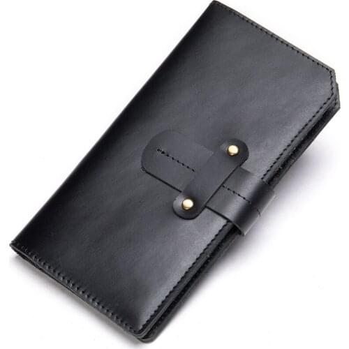 Long Coin Genuine Business Cowhide Casual Mens Wallets Card Multi-function Mens Holde Pocket Retro Multi-card Purse Hasp Male
