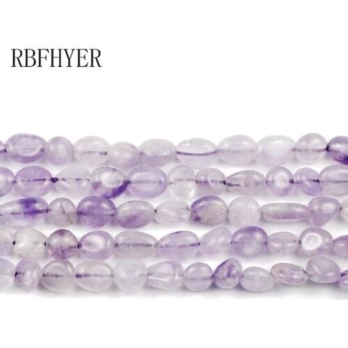 Natural crystal Lavender purple crystal Smooth Irregular Beads 5mm~7mm Gravel For Handmade Jewelry bracelet making DIY