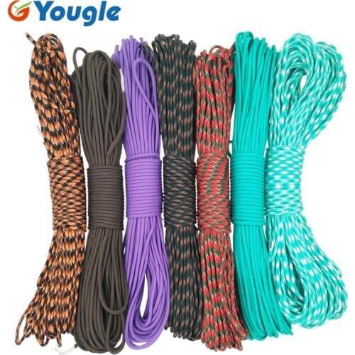 YOUGLE Paracord 550 100FT Paracord Rope Mil Spec Type III 7 Strands Survival Kit Equipment Wholesale Tent wind rope 46-52