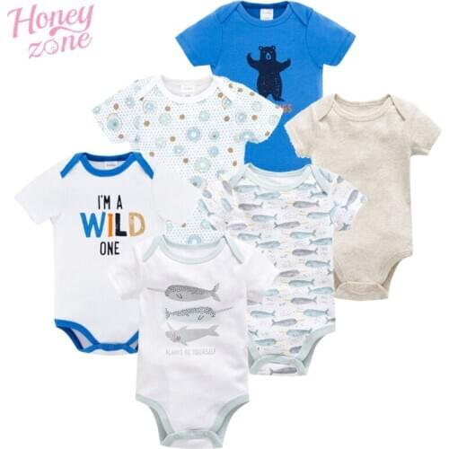 Ropa para bebe Newborn Baby Girl Clothes Set Cotton Short Sleeve Infant Boy Clothes O-Neck Baby Girls Clothing 2019 Body bebes