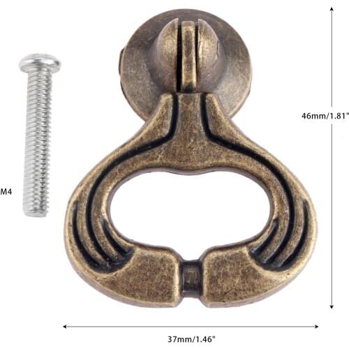 46*37mm Antique Bronze Ring Pull Handles Furniture Handle Vintage Cabinet Knobs and Handles Kitchen Drawer Cupboard Knobs