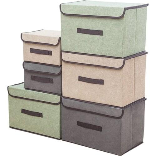 Folding storage box home fabric storage box non woven clothing storage and finishing box foldable dust-proof storage box