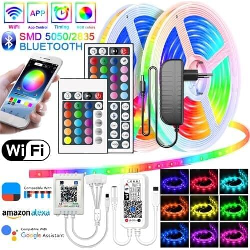 LED Strip Lights RGB Bluetooth WIFI 5-20M Waterproof SMD 2835/5050 DC 12V Flexible Ribbon Neno For Room Decoration Led Strip