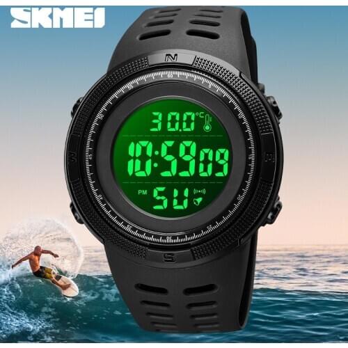 Outdoor Sport Watch Men Fashion 50M Waterproof Military Digital Wristwatch Men Luxury Brand SKMEI Mens Watches Body Temperature