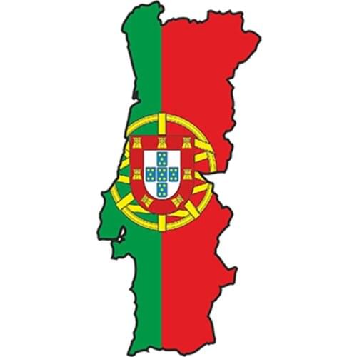 Waterproof Car Sticker Portugal Portuguese Stickers Map Flag Silhouette Vinyl Decal for Auto Motorcycles,13cm*6cm
