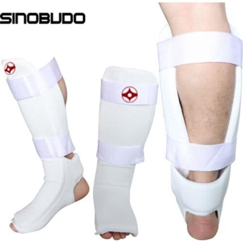 Kyokushinkai Karate Leg Foot Protection Kyokushin Shin Instep Guards Kick Boxing Taekwondo Shank Protectors