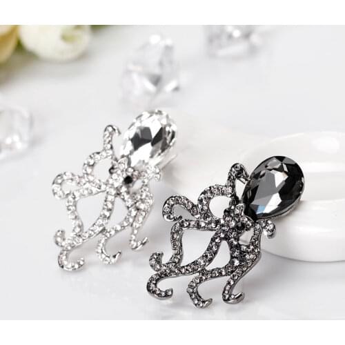 Crystal Octopus Brooches Women Girls Rhinestones Fashion Jewelry for Women Brooch Pins Animal Jewelry