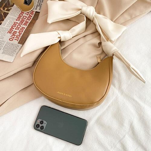 Fashion Simple Handbags For Women Solid Pu Leather Ladies Shoulder Bag Female Crossbody Bag High Quality Dumplings Bag