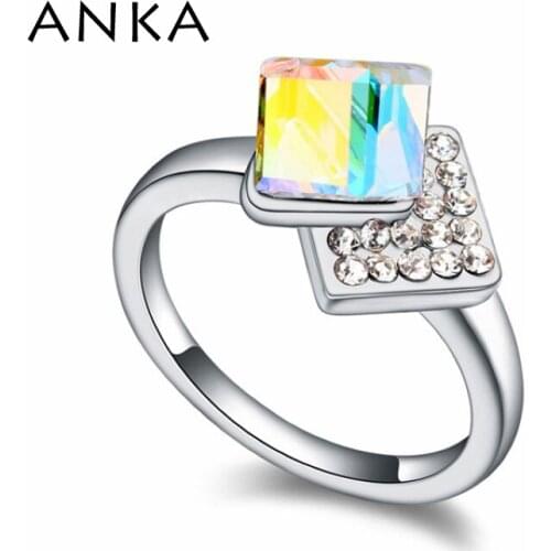 ANKA Anillos For Women Of The Rings Wholesale Fashion Cube Crystal Ring Main Stone Crystals from Austria #108141