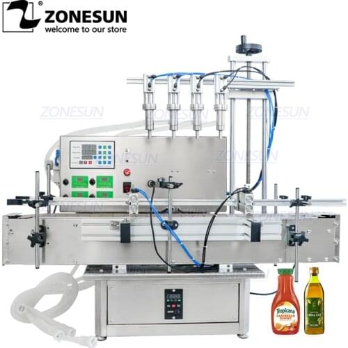 ZONESUN 4 Pneumatic Nozzles Automatic Liquid Filling Machine Perfume Lotion Eye Drops Gel Filler Peristaltic Pump