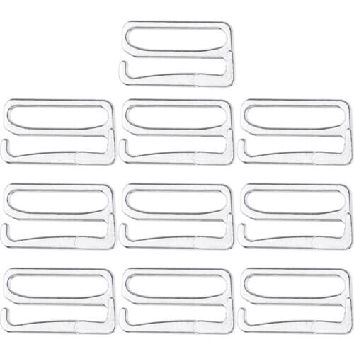 10 Lingerie Bikini Replacement Bra Strap Adjustment 9 Hooks Clasp Silver