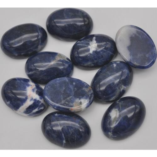 18x13MM Natural Brazilian Sodalite Oval CAB Cabochon Jewelry For Woman Gift Bead (10 pcs/lot) H007