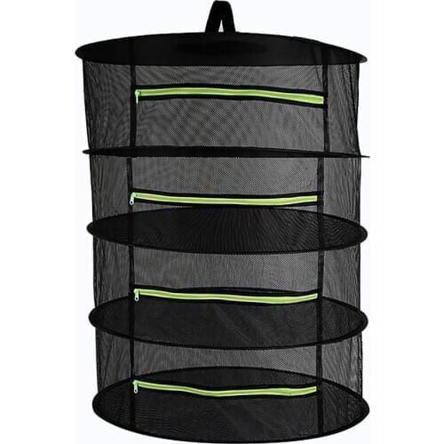 45cm 4-Layer Folding Herbs Drying Mesh Net Rack Zipper Bean Buds Plant Grass Bag Covers for beans, plants