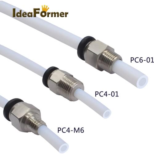 5 Pcs/Lot 3D Printer Black Pneumatic Connector Thread M6/M10 Quick Jointer for 1.75/3.0mm filament Feeder Pipe Push Parts