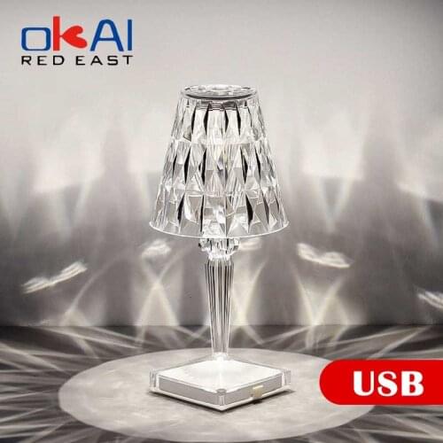 Italian Design Acrylic wedding Decor Table Lamp USB Charging LED Touch switch Night light Room Hotel Restaurant