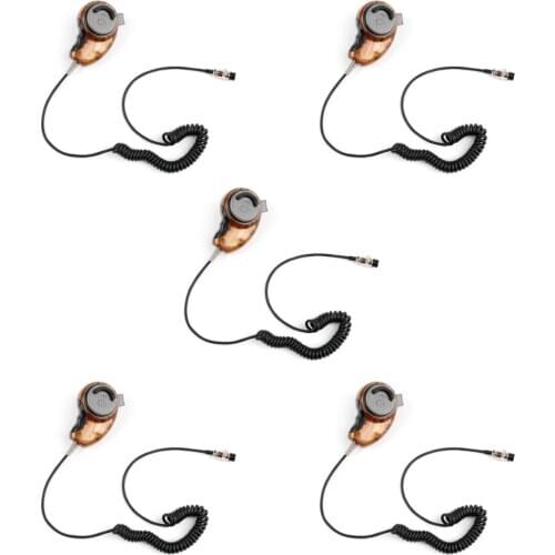 Artudatech 5Pcs Wholesale Wood Grain HG-M84W 4 Pin Noise Cancelling CB Microphone For Cobra Uniden