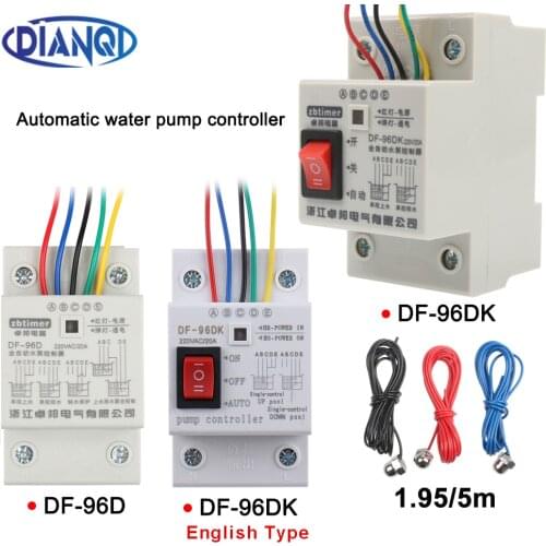 DF96A/B Automatic Water Level Controller Pump Controller DF96D DF-96DK Cistern Automatic Liquid Switch 220V 1.95m 5m Probe Wires