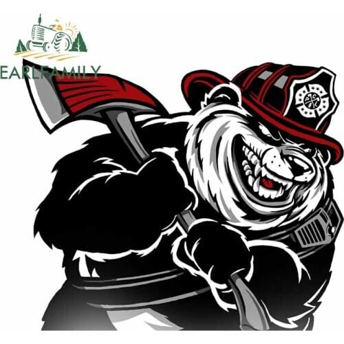 EARLFAMILY 13cm For Firefighter Bumper Car Decal Sunscreen Stickers Car Accessories Scratch-proof Sticker Waterproof Decoration