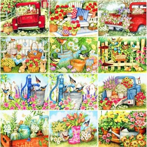 AZQSD Diamond Painting Bird Cross Stitch Rhinestones Diamond Embroidery Flower Mosaic Handicraft Decoration For Home Gift