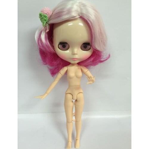 Free shipping cost Nude Blyth Doll, joint body doll ,Mixed hair Factory doll, Suitable For DIY Change BJD Toy For Girls