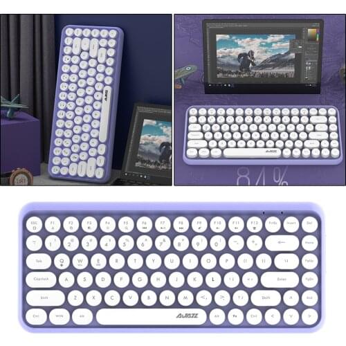 308i Wireless Bluetooth Keyboard, Compact 84 Keys, Tablet Keyboard, Portable Mini Keyboard, Compatible with iOS/Android/Windows