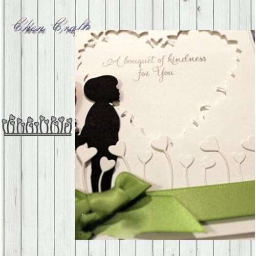 Floral heart strip Metal Cutting Dies For DIY Scrapbooking Photo Album Decorative Embossing Folder Stencil