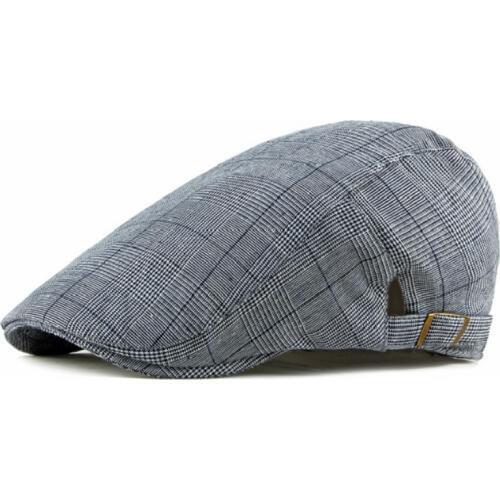 England Style Plaid Beret Cap Cotton Boina Ivy Cap Vintage Sports Flat Cap Men Retro Grid Newsboy Cap Male Peaked Cap Bone Visor