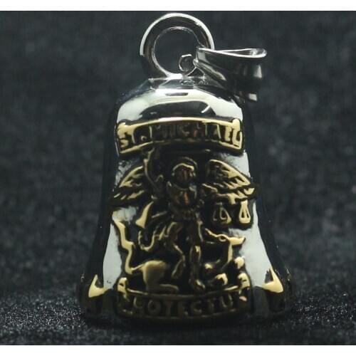 Unisex 316L Stainless Steel Cool Saint Michael Protect US Star Newest Bell Pendant
