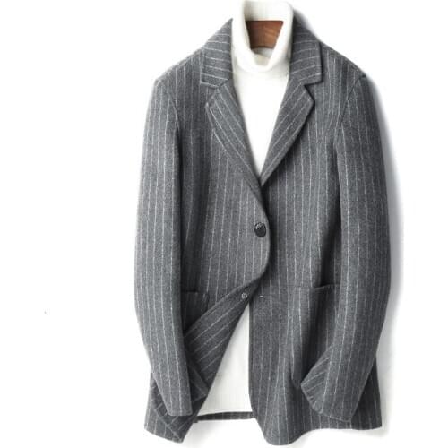 YOLANFAIRY Double Faced Wool Jacket Men Autumn Winter Top Quality Warm Coat Plus Size Blazer De Hombre 2020 D-19-00818-2 MF636