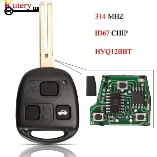 Kutery 5PCS/Lot Remote Folding Car Key For Lexus RX330 RX350 For Toyota 3Buttons 314MHZ HYQ12BBT ID67 Chip With Uncut Blade