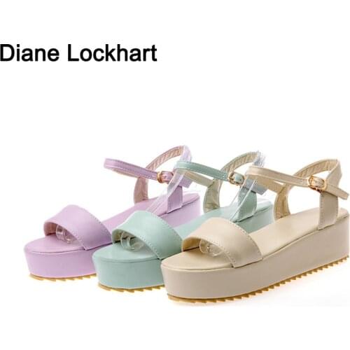 Summer Platform Sandals Fashion Women Strap Gladiator Wedges Casual Shoes Girl Peep Toe femme Flat Sandal Sandalias de mujer 32
