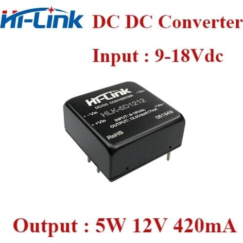 Free Ship 2pcs/lot 9-18V Input to 5W 12V 420mA dc to dc converter module for circuit protect 5D1212
