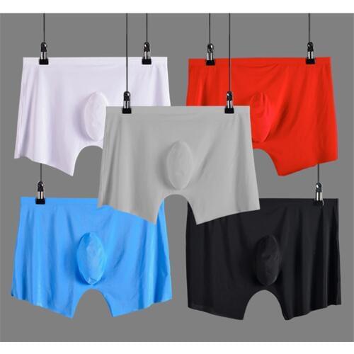 Men underwear Boxer shorts Ice silk Seamless u convex design very soft sexy kilot male mens underpants cueca boxer homme