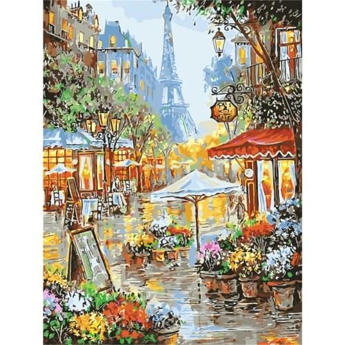 Scenery Street Landscape DIY 11CT Cross Stitch Embroidery Kits Needlework Craft Set Cotton Thread Printed Dropshipping